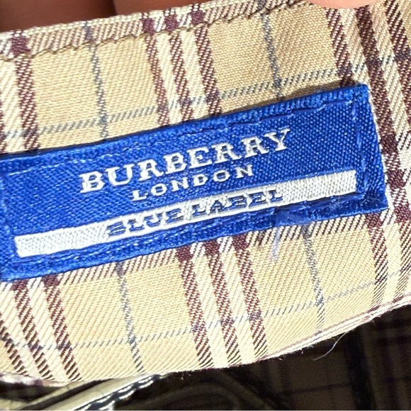 Authentic Burberry Vintage Navy Blue Leather Boston Bag - Classic Check Interior - Picture 11 of 11